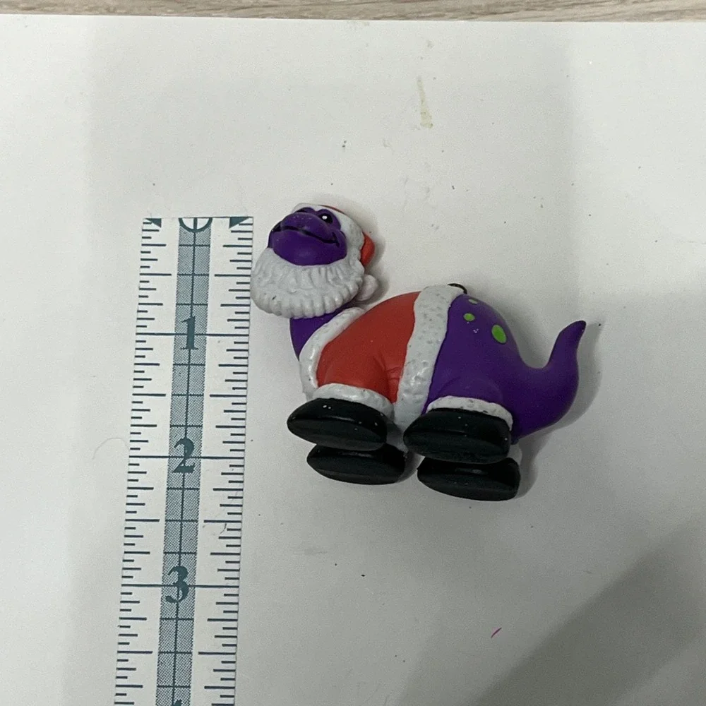 House of Lloyd 1993 Purple Dinosaur Santa Ornament Christmas Decoration